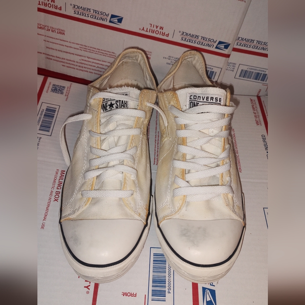 Converse One Star Sneakers White Canvas Athletic Shoes US Men's 13 UK 13 EU 48
